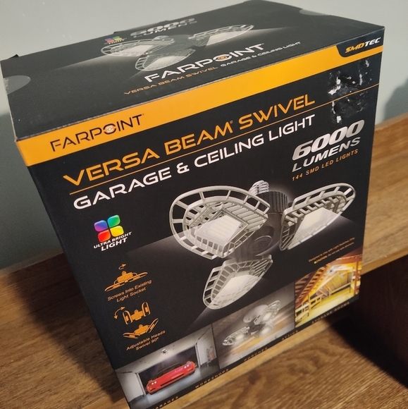 ♠️ New - Farpoint Versa Beam Swivel Garage Attic Ceiling Light - 6000 Lumens - Picture 7 of 9
